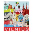 Pieštinis magnetas su Vilniaus vaizdu